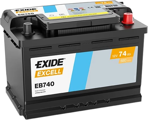 Exide EB740 12V 74Ah 680A  Excell Standart Akü ( Üretim Tarihi:2025 ) ürün görseli 1