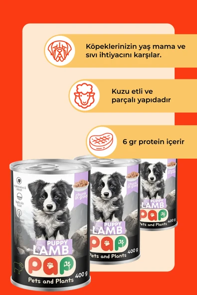 Pets and Plants Kuzu Etli Yavru Köpek Konservesi 400 Gr.x 12 Adet - Resim 2