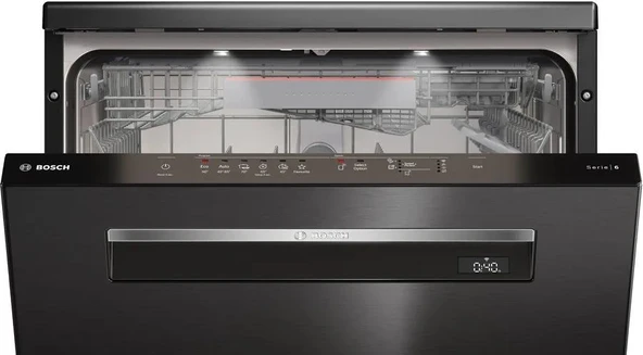 Bosch SMP6ENC60T Solo Bulaşık Makinesi 6 Programlı Siyah Inox - Resim 3