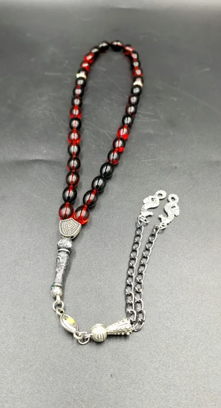 Siyah Kırmız Ateş Kehribar Tespih ürün görseli 1
