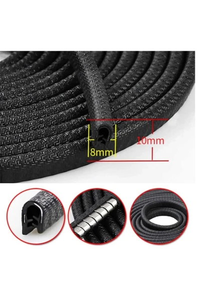 ASTRALED Araba Kapı Kenar Oto Kapı Koruyucu Saçlı Fitil Siyah (1 METRE) ürün görseli