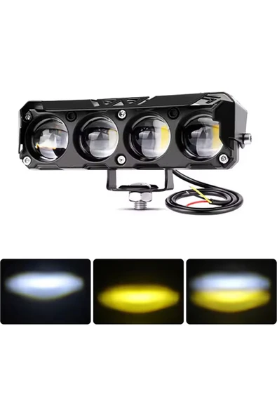 ASTRALED 4 Ledli Beyaz-Sarı Delici LED Sis Farı Off Road Kamyon Tır Forklift 12-24V Uyumlu (1 Adet) ürün görseli