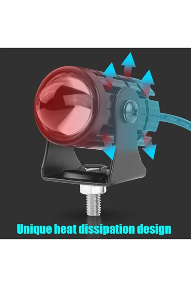 ASTRALED 2 Adet Beyaz / Sarı Renkli Universal Motosiklet Sis Farı Mini Spot Lens Led Far Uyumlu - Resim 4