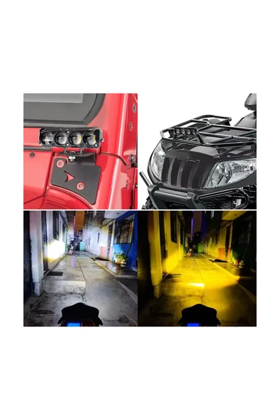 ASTRALED 4 Ledli Beyaz-Sarı Delici LED Sis Farı Off Road Kamyon Tır Forklift 12-24V Uyumlu (1 Adet) - Resim 2