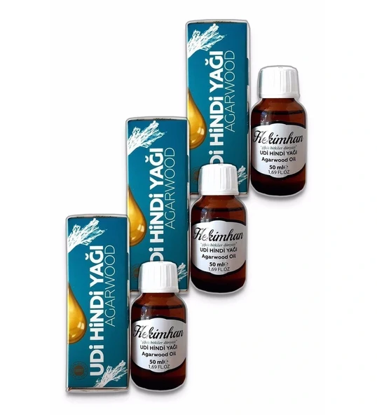 Hekimhan Bitkisel Doğal 3 Adet Udi Hindi Yağı 50 Ml ürün görseli