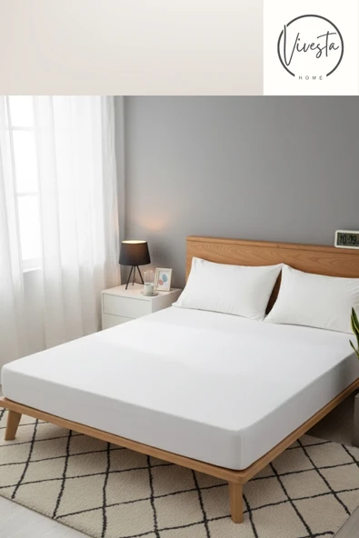Vivesta Home 160x200 Çift Kişilik Lastikli Çarşaf Seti + 2 Adet Yastık Kılıfı | Yumuşak, Kaymaz, Şık Tasarım ürün görseli 1