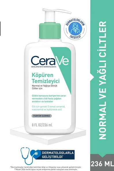 CeraVe Foaming Cleanser Köpüren Temizleyici Yağlı Ve Karma Cilt 236 Ml ürün görseli
