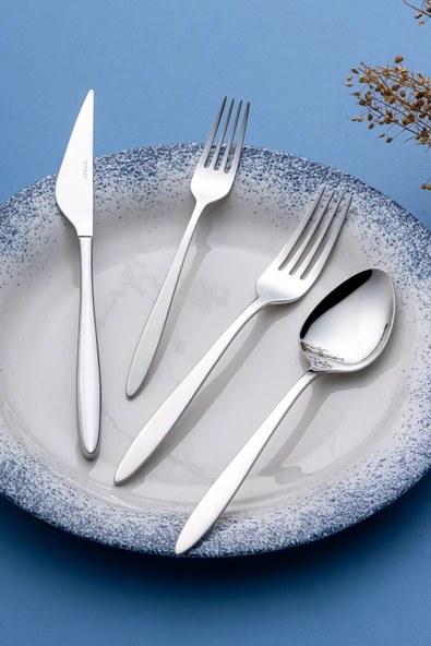 Yakamoz 24 Parça 6 Kişilik Kutulu Çatal Kaşık Bıçak Takımı ürün görseli