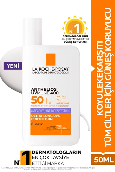 La Roche Posay Anthelios Uvmune 400 Anti-Dark Spots Fluid Koyu Leke Karşıtı Spf50 Yüz Güneş Kremi 50 ml ürün görseli