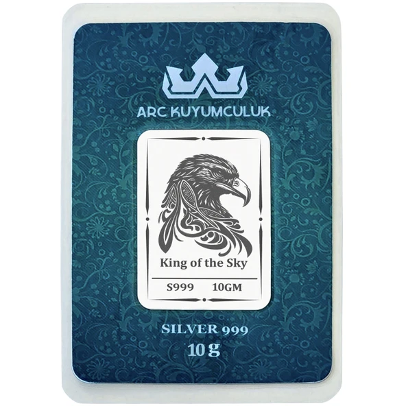 Hediyeye Özel 10 Gram Kartal Temalı 999 Ayar Gümüş ile Üretilmiş Gümüş Külçesi-749 ürün görseli