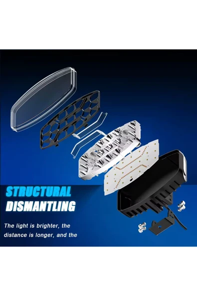 ASTRALED 10'' Beyaz-Turuncu LED Çalışma Lambası Spot Projektör + Tır Kamyon Road 12-24VOLT - Resim 3