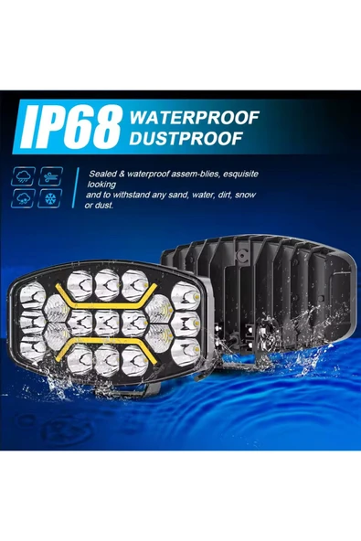 ASTRALED 10'' Beyaz-Turuncu LED Çalışma Lambası Spot Projektör + Tır Kamyon Road 12-24VOLT - Resim 5