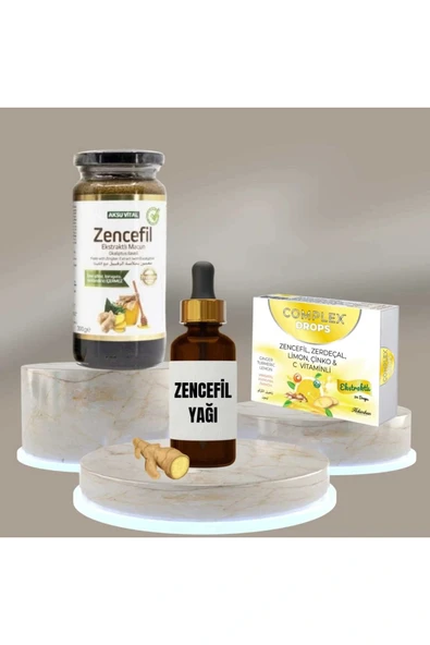Aksu Vital Zencefil Ekstraktlı Macun + Zencefil Yağı +Zencefil Zerdeçal Limon Çinko Pastil ürün görseli