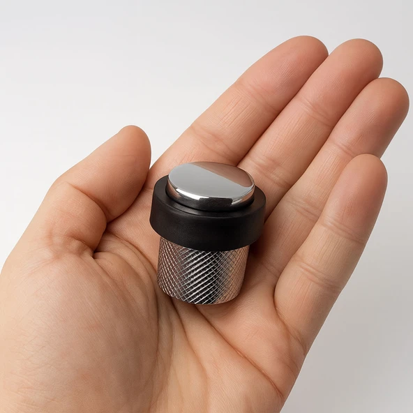 Metal Krom Tırtıklı Kapı Tamponu Kapı Çarpmasını Önleyen Duvar Koruyucu Dayanıklı Kapı Stoperi - Resim 6