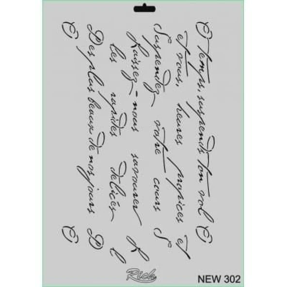 Rich New Seri N-302 Stencil 35x25 cm - Resim 3