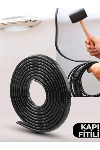 ASTRALED Araba Kapı Kenar Oto Kapı Koruyucu Saçlı Fitil Siyah (1 METRE) - Resim 2