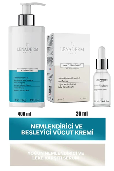 Lenaderm Hyalo Tranexamic Serum 20 ml+Lenaderm Hydra Corps Krem 400 ml ürün görseli