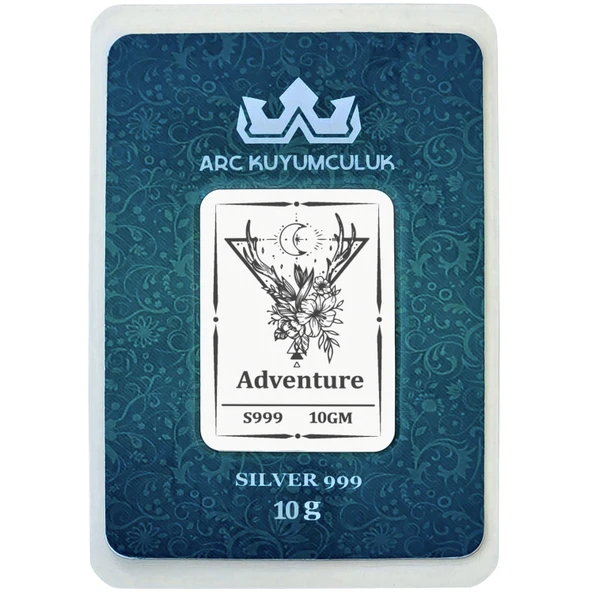 Hediyeye Özel 10 Gram Ay ve Çiçek Temalı 999 Ayar Gümüş ile Üretilmiş Gümüş Külçesi-742 ürün görseli
