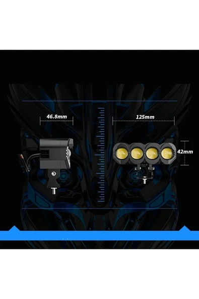 ASTRALED 1 ADET Motosiklet 4 Led Lazer Sis Farı Delici Beyaz Sarı Çift Renk Metal Baykuş Led Işık - Resim 3