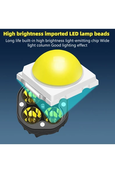 ASTRALED Off Road Arazi Aracı ve Motosiklet Uyumlu 3 inç Amber Sarı Renk Çalışma Ve Sis Lambası 1 ADET - Resim 5