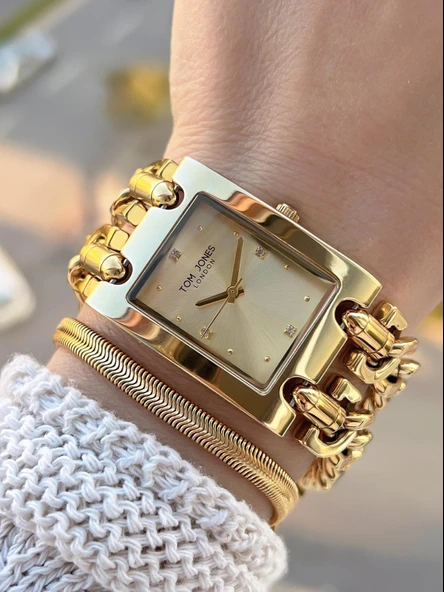 Tom Jones Çelik Kordon Kararma Renk Atma Yapmaz 3 Atm Suya Dayanıklı Kadın Kol Saati BTJ.YN10031.3 ürün görseli