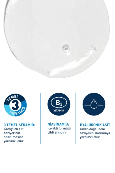 CeraVe Normal ve Yağlı Ciltler için Seramid & Niasinamid & Hyalüronik Asit İçeren Köpüren Temizleyici 236ml - Resim 2