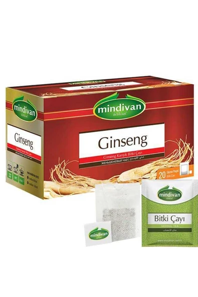 Mindivan Ginseng Çayı 20 'li Premium Süzen Poşet ürün görseli