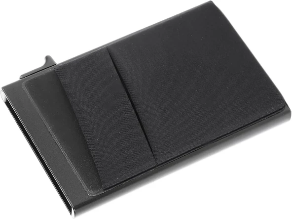 Valkyrie Premium Slim Metal Otomatik Kartlık – RFID Korumalı, Mekanizmalı, 10+ Kart Kapasiteli Siyah - Resim 5