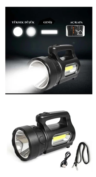 Profesyonel Ultra Güçlü LED El Feneri - Yüksek Performanslı 900 Lümen Aydınlatma ürün görseli