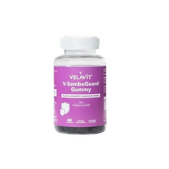 Velavit V-SambuGuard Gummy - Kara Mürver, Vitamin B12 İçeren Takviye Edici Gıda 60 Kapsül ürün görseli
