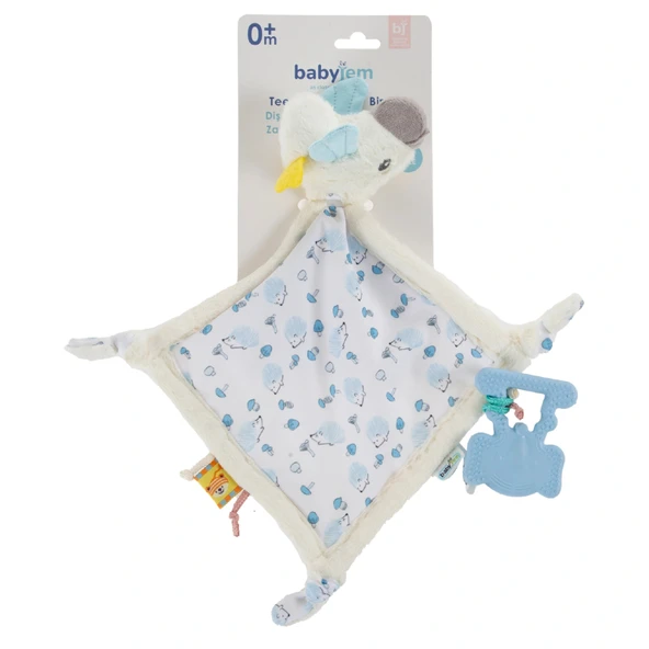 Babyjem 926 Birdy Diş Kaşıyıcılı + Silikon Emzik Hediyeli Uyku Arkadaşım Mavi  - Resim 6