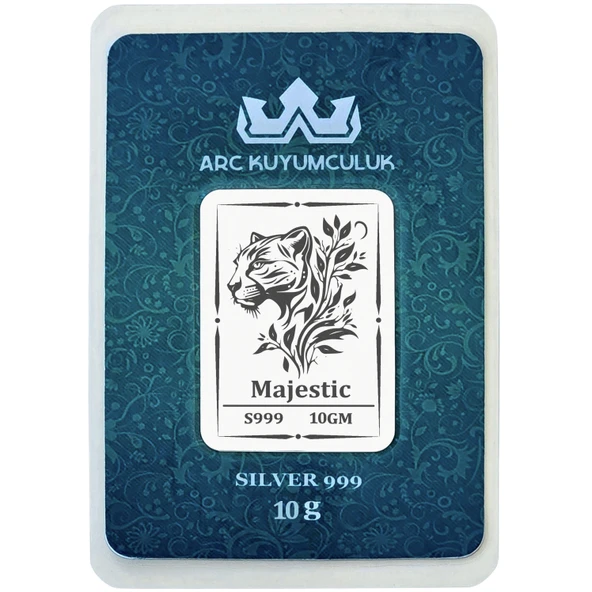 999 Ayar Gümüş ile Üretilmiş Kaplan Temalı Hediyeye Özel 10 Gram Gümüş Külçesi-750 ürün görseli