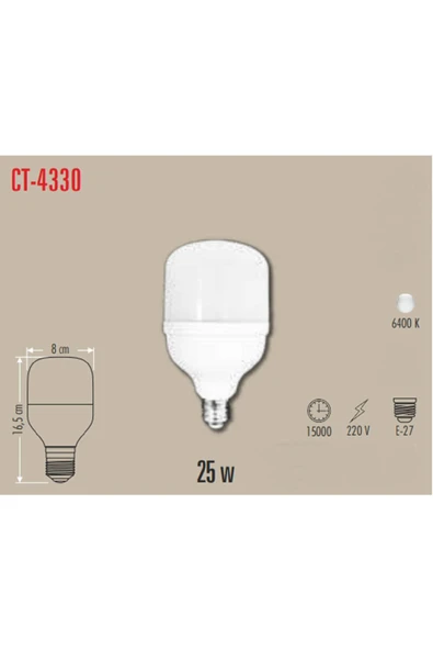 Cata 25 Watt Beyaz Işık Led Ampul (Ct 4330) - Resim 2