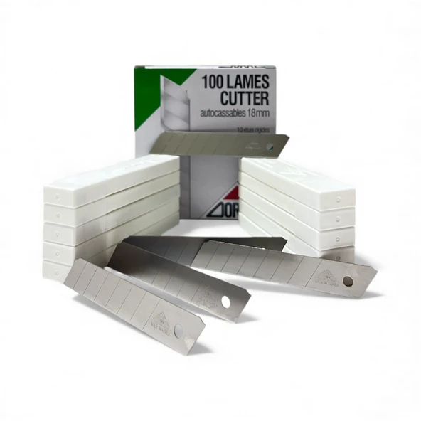 ZORRO 1404 Geniş Maket Bıçağı Yedeği 18mm 7 Kırımlı 100 Adet - Resim 2