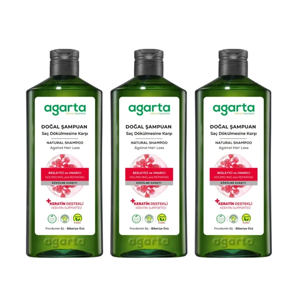 Agarta Doğal Saç Dökülme Karşıtı Şampuan 400 ml x 3 Adet ürün görseli