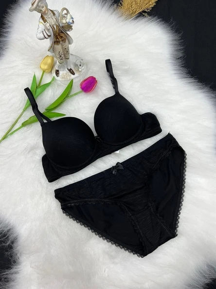 Karaz 2500 Dolgulu Sütyen Takım Siyah 75 Beden ürün görseli