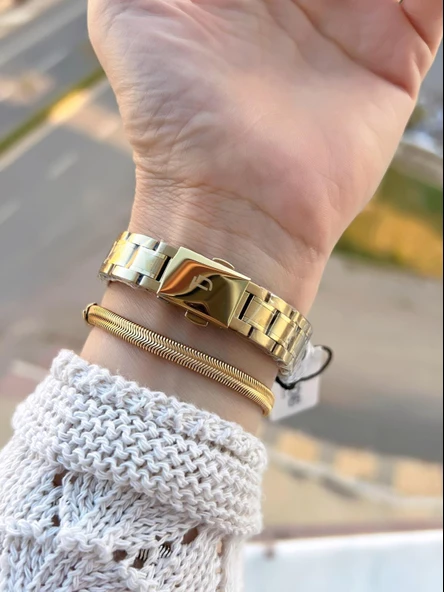 Tom Jones Çelik Kordon Kararma Renk Atma Yapmaz 3 Atm Suya Dayanıklı Kadın Kol Saati BTJ.YN10059.2 - Resim 3