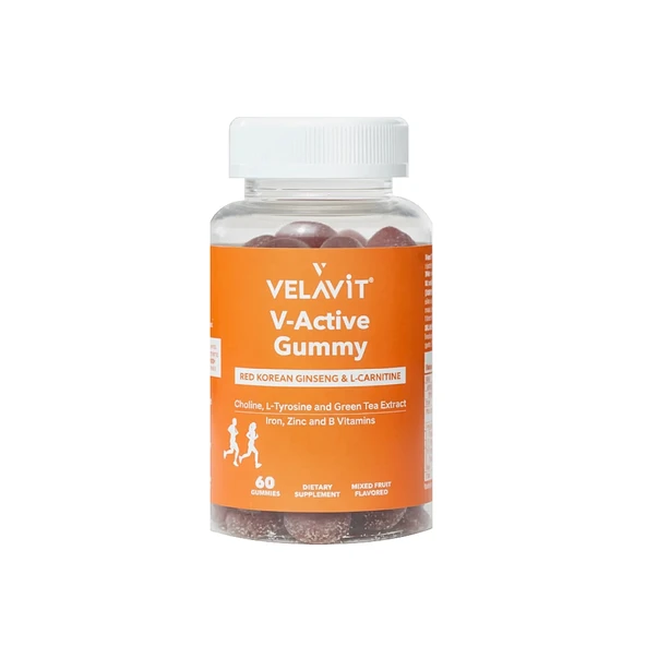 Velavit V-Active Gummy - L-Karnitin, B Vitaminleri İçeren Takviye Edici Gıda 60 Kapsül ürün görseli