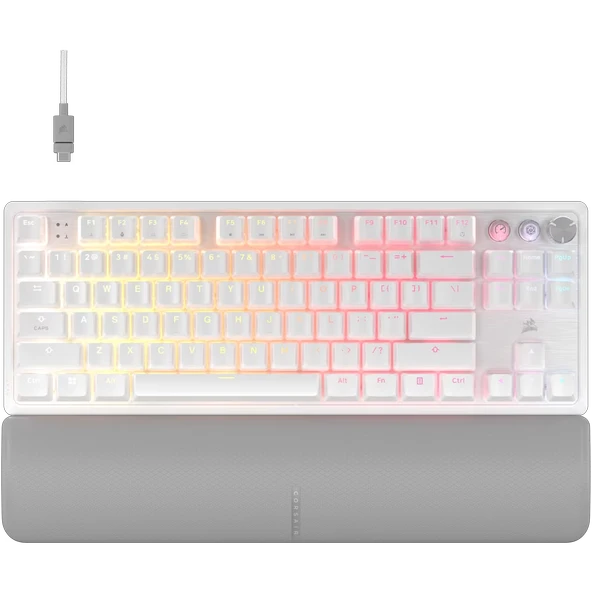 CORSAIR K70 PRO TKL High-Performance Hall Effect Switch RGB Türkçe Beyaz Gaming Klavye CH-911921G-TR ürün görseli