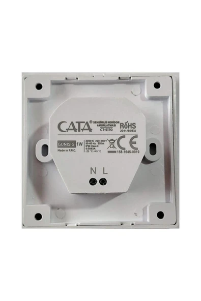 Cata Sensörlü Koridor Aydınlatması Beyaz Gövde Fotoselli Gunışığı Işık CT-5170-G - Resim 4