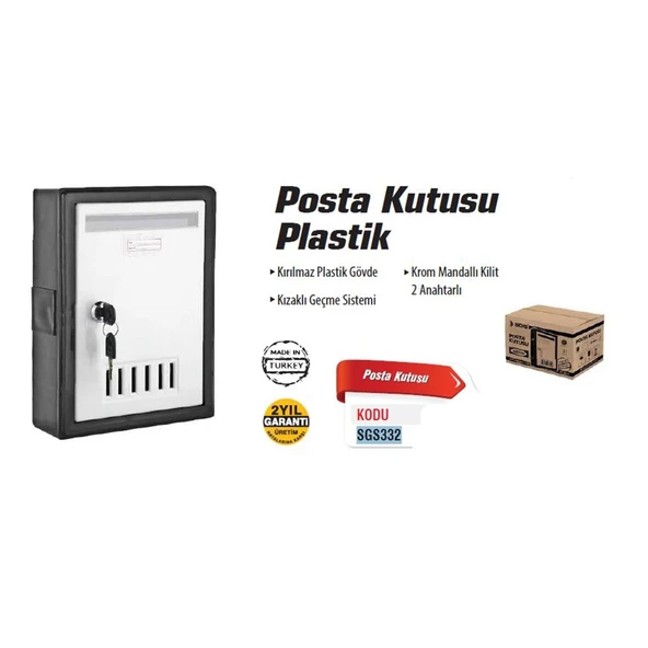 SGS 332 Plastik Posta Kutusu 2 Anahtarlı - Resim 2