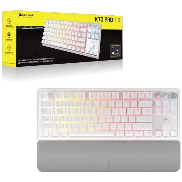 CORSAIR K70 PRO TKL High-Performance Hall Effect Switch RGB Türkçe Beyaz Gaming Klavye CH-911921G-TR - Resim 5