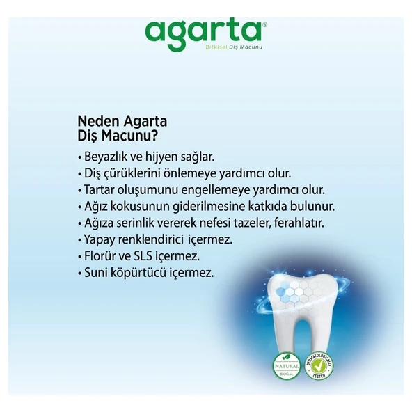 AGARTA BİTKİSEL DİŞ MACUNU 100 ML TAM KORUMA BEYAZ DİŞLER - Resim 4