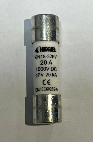 Hegel 20A 1000VDC Kartuş Sigorta B Sınıf (YROPV-30-20A) ürün görseli