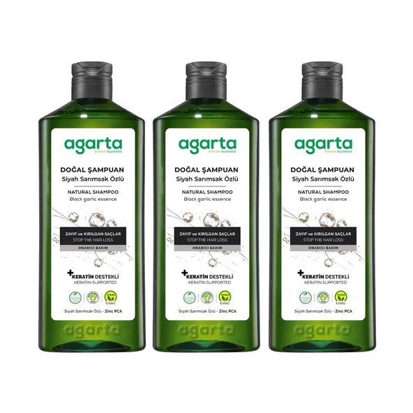 Agarta Doğal Siyah Sarımsaklı Şampuan 400 ml x 3 Adet ürün görseli