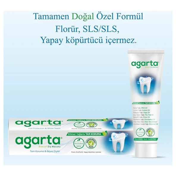 AGARTA BİTKİSEL DİŞ MACUNU 100 ML TAM KORUMA BEYAZ DİŞLER - Resim 2