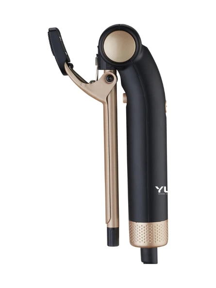 Yui KB3038 Afro Dalga 9 MM Seramik Plaka Katlanabilir Kıvırcık Saç Şekillendirici Maşa Siyah - Resim 3