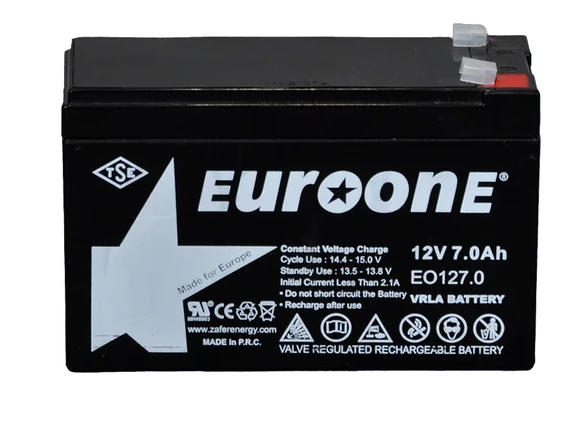 Euroone Eo127.0 12 Volt - 7 Amper Akü (150 X 65 X 90 Mm) - Resim 2