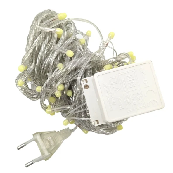 10 M 100 Led Damla Uçlu Led Işık Beyaz Işık Şeffaf Kablo - Resim 2