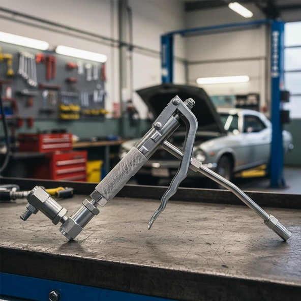 MTGT20 Metal Pnömatik Z Mafsallı Döner Eklemli Gres Tabancası - Resim 2